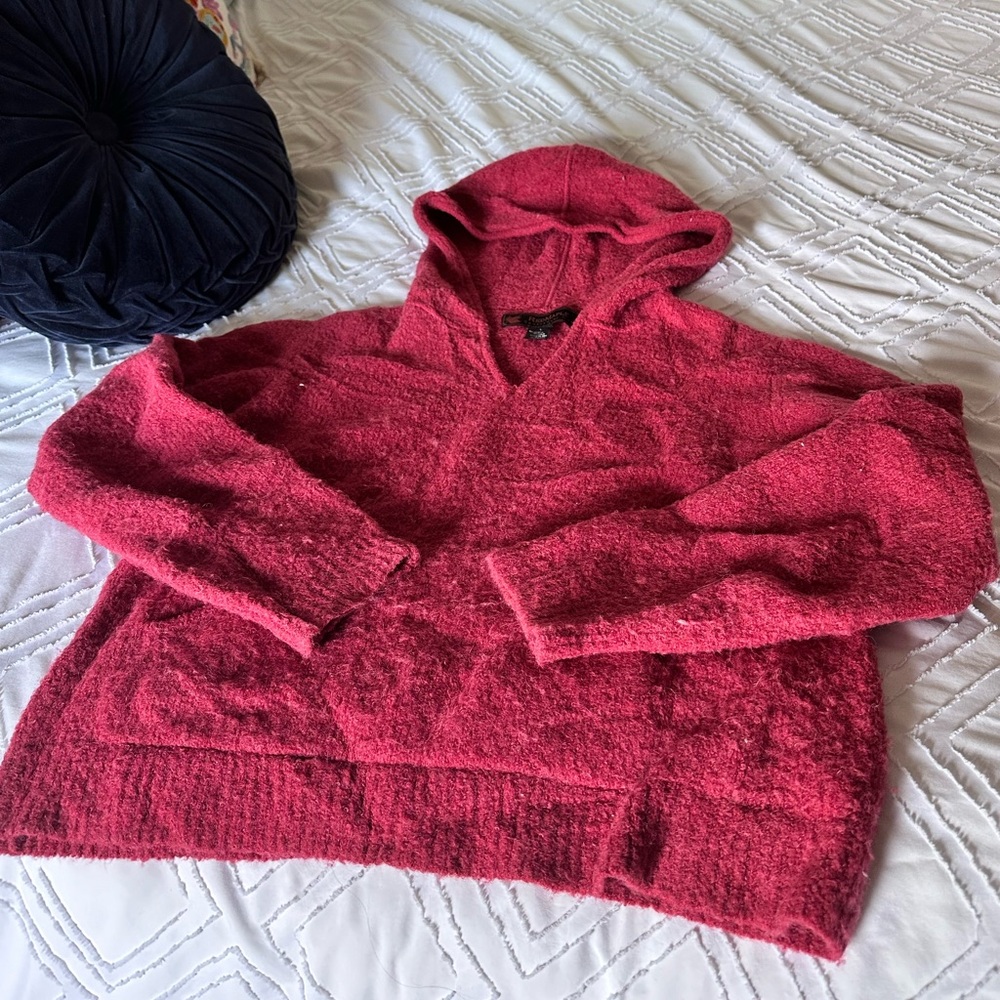 Alpaca red vintage sweater with pockets